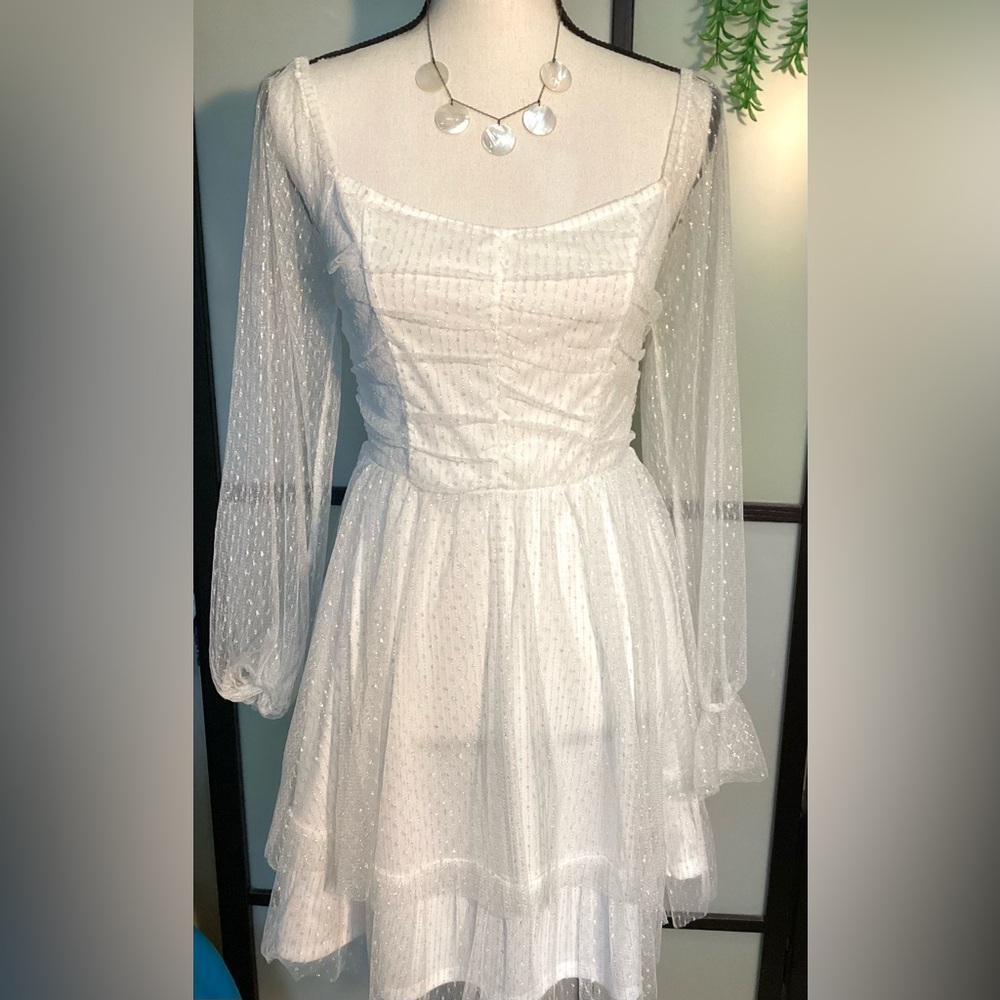 NEW Altar’d State white glittery dress. Size M